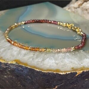 Umbra  Sapphire and Gold Fill Dainty Bracelet